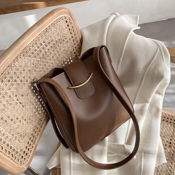 Not branded Handbags - Beautiful PU Leather Bucket Bag Purse and Coin Bag Set